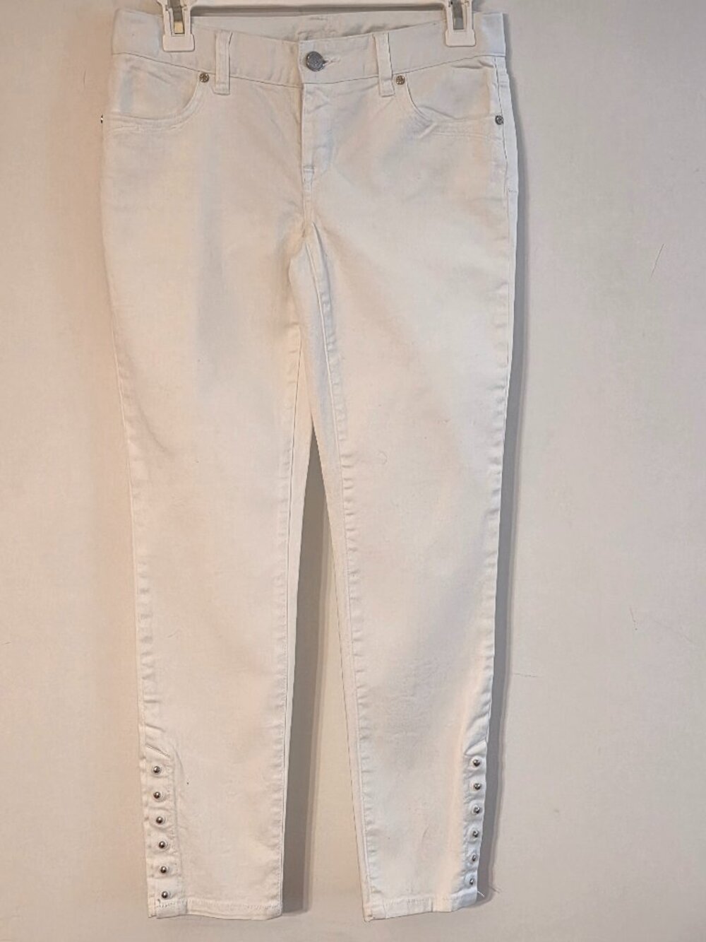 Cache White Jeans With Ankle Adornments